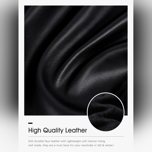 SANTINY Women's Faux Leather Pants #1169 - Picture 8 of 12